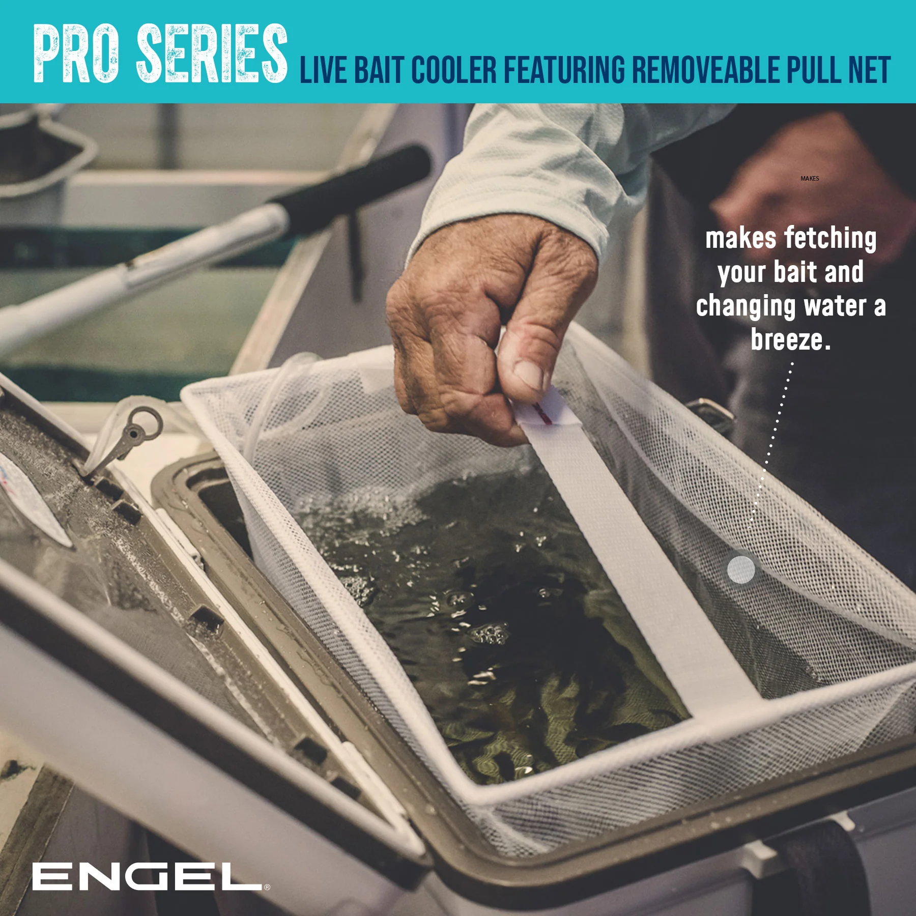 Engel 7.5Qt Live bait Pro Cooler with AP3 Rechargeable Aerator & Stainless Hardware - Image 7