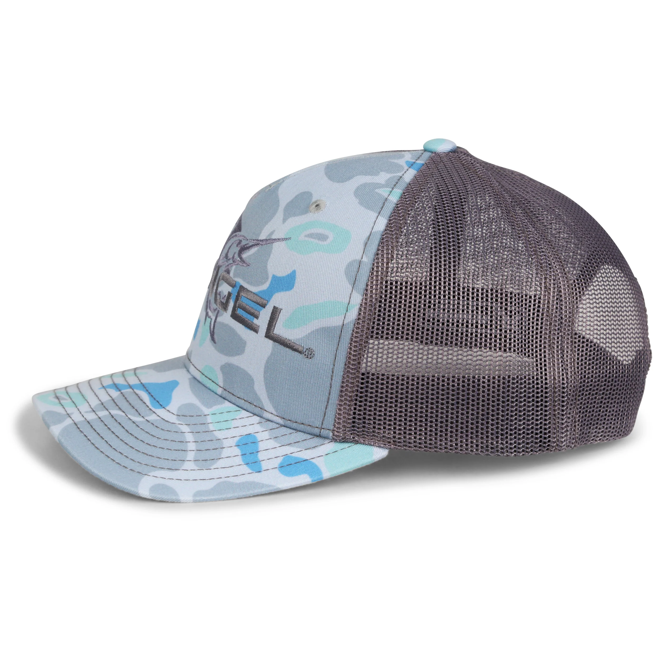 Engel Saltwater Camo & Charcoal 112 Trucker Cap by Richardson® - Image 3