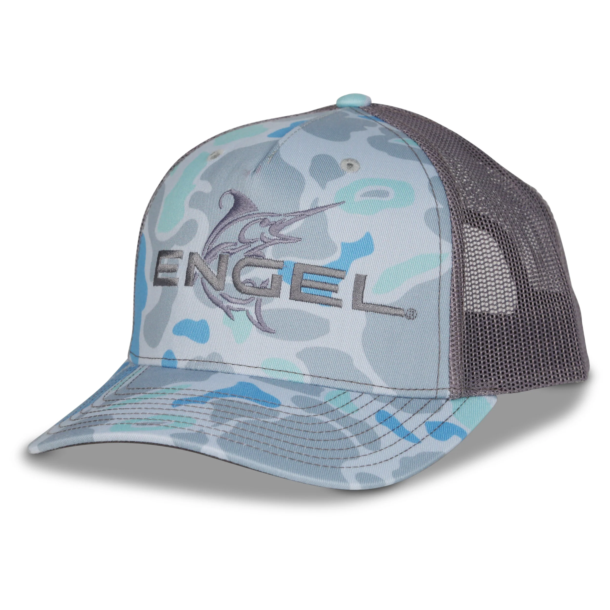 Engel Saltwater Camo & Charcoal 112 Trucker Cap by Richardson® - Image 4